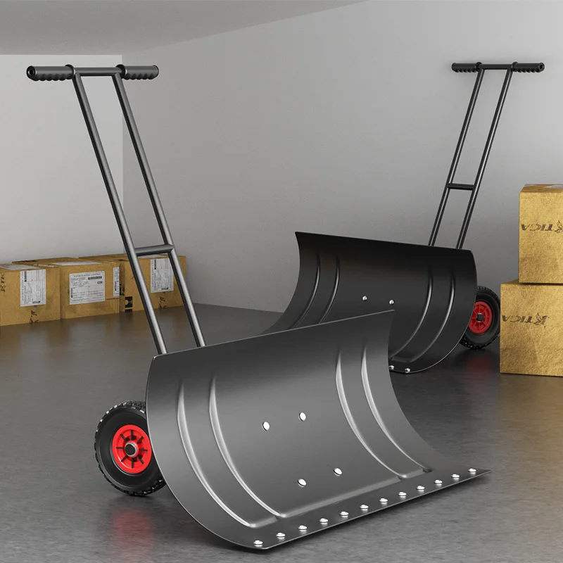 Hand Pushed Large Snow Shovel With Wheels Outdoor Snowboard Shovel Grain Shovel Equipment Snow Cleaning Artifact 3