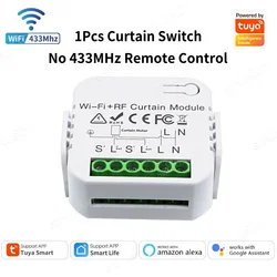 Smart WiFi & Zigbee Curtain Switch Module for Motorized Blinds - Voice Control Compatible (WiFi RF433 B)
