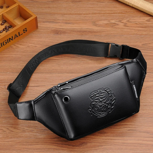 Male Fanny Pack Man Belt Pouch Street Hip Bag High Capacity Banana Bags  Leather Waist Bag Fashion Brand Chest pack Purse YB102