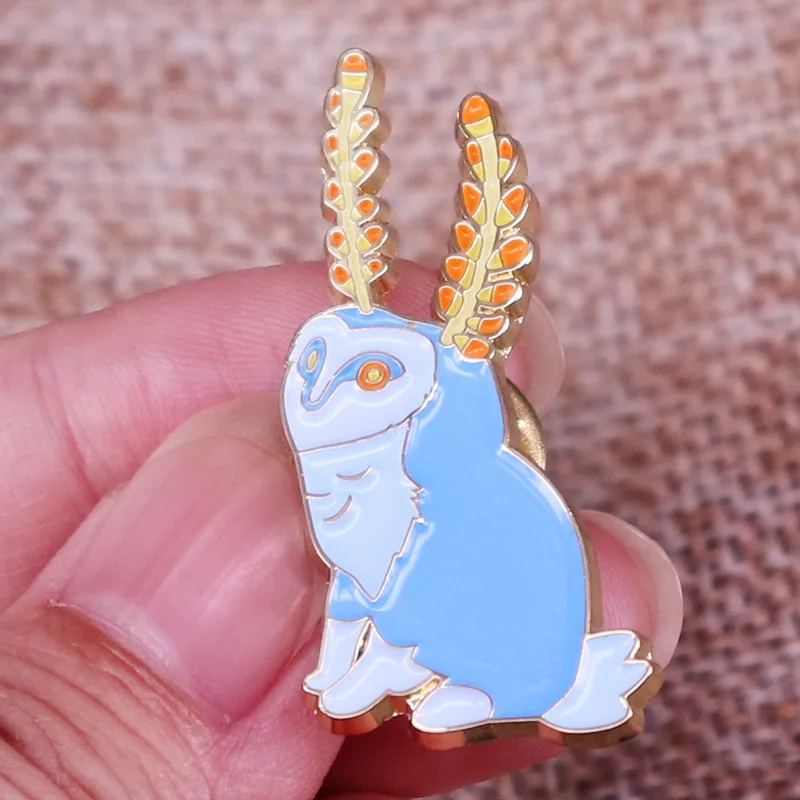 Atem der Wilden Zeldas Blupee Revers Pin Fantasie Tier Blau Eule Motte Kaninchen Emaille Pins Hemd Tasche Abzeichen Schmuck geschenk