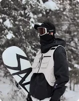 Unisex Waterproof 3L Composite Fabric Ski Vest Men Women Outdoor Snowboard Multi-pocket Cargo Jacket Vests Sports Ski Waistcoat 3