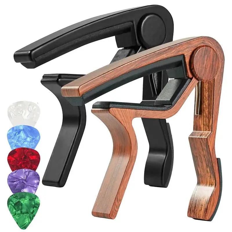 

Guitar Capo 2 Pcs Electric Guitar Capo Multifunctional Capos For Acoustic And Electric Guitars With 5 Picks