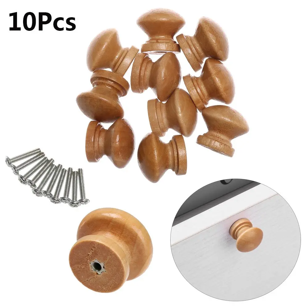 Natural Wooden Cabinet Furniture Fitting Round Door Handle