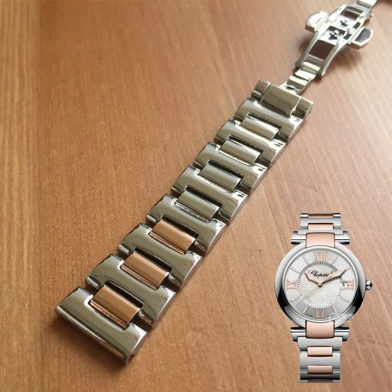 18Mm Acciaio Mezzo Oro Rosa Cinturino Cinturino Cinturino Cinturino Per Chopard Imperiale 36Mm Orologio 388532-3003 388532-6004 Parti Strumenti