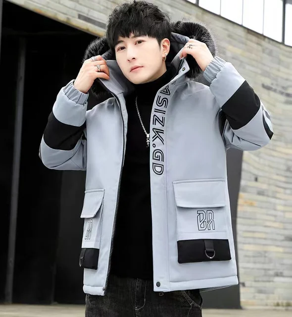 Winter cotton jacket men's thick warm men's cotton jacket loose winter jacket youth down cotton jacket fashionable cotton jacket 20