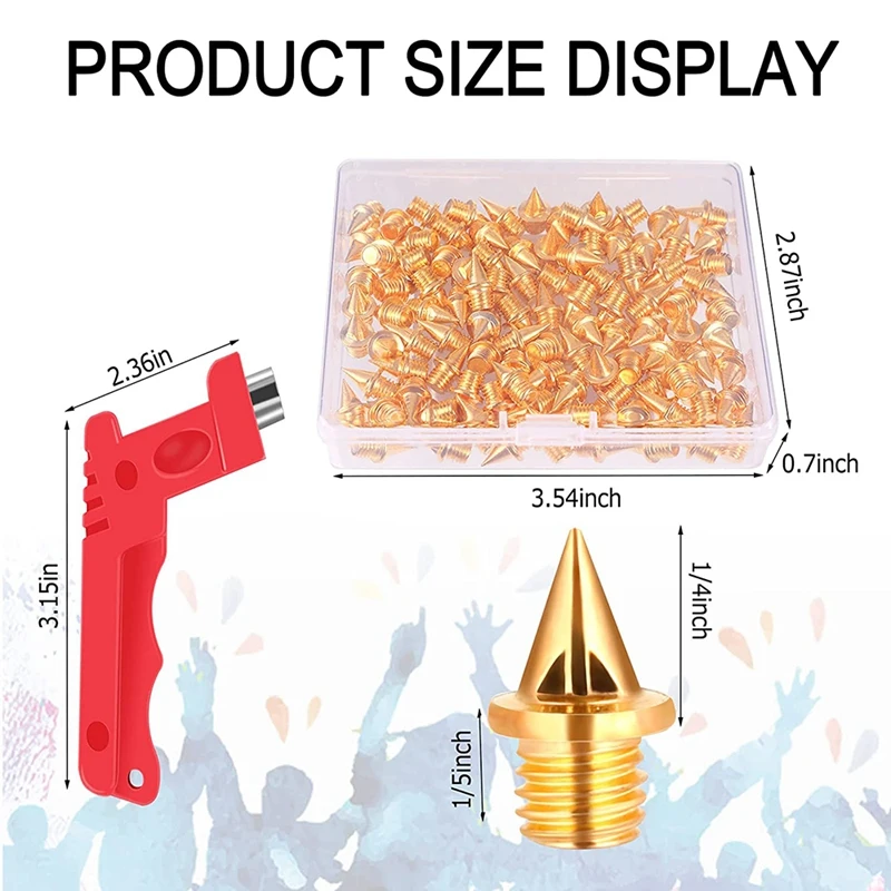 120 PCS 1/4Inch Stainless Steel Track And Cross Country Spikes Golf Shoe Spikes With Spike Wrench, Replacement Spikes 4