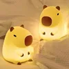 Cute Pet Capybara Night Light Cartoon Silicone Creative Bedside Sleep Night Lamp For Room Decor Birthday gift clearance sale 1