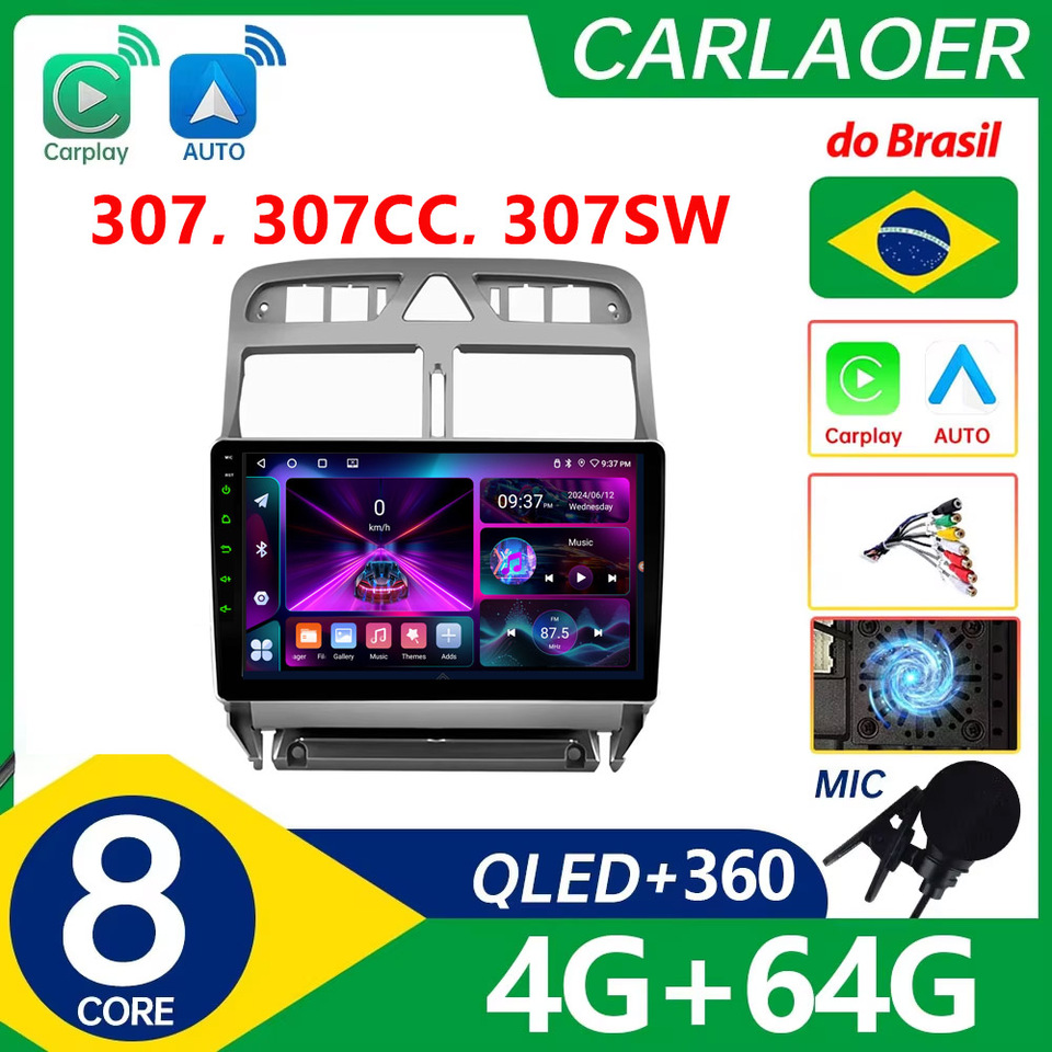 Car Radio Android Gps Navigation Player For Peugeot 307 307CC 307SW 2004-2013 Multimedia Stereo WiFi Video 2din 2 DIN CarPlay