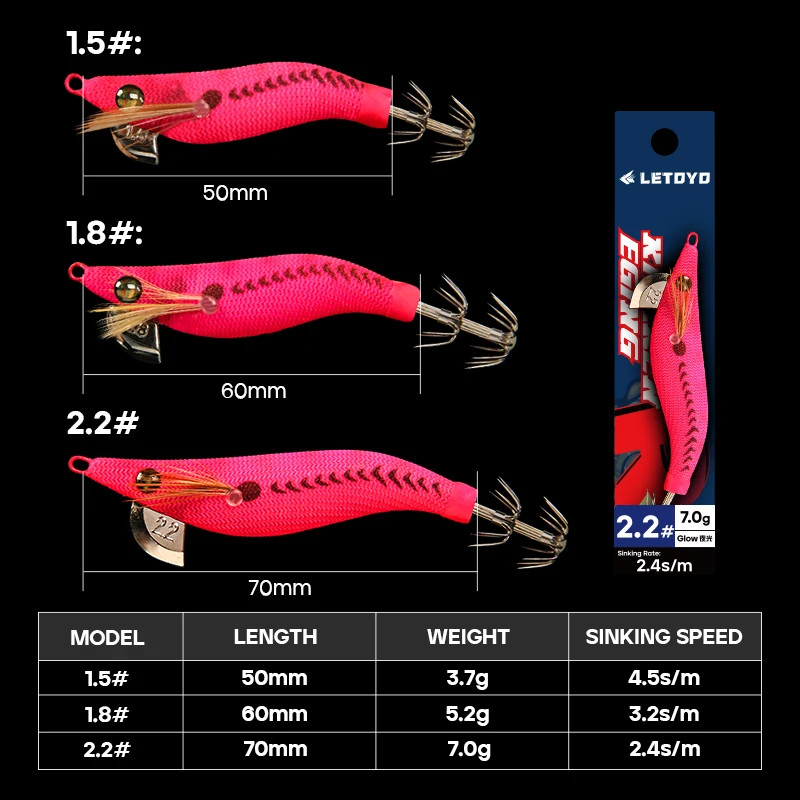Eging Squid Fishing Lure 1.5# 1.8# 2.2# Wood Shrimp Bait Mini squid lure Luminous Octopus Jig Webfoot Octopus Cuttlefish