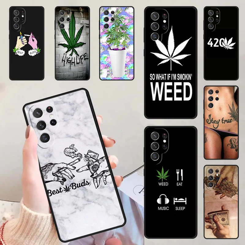 Fumo A Mano Weed Best Buds Custodie Per Telefoni Per Samsung Galaxy S23 S20 Fe S21 S22 Ultra Note 20 S8 S9 S10 Note 10 Plus Cover