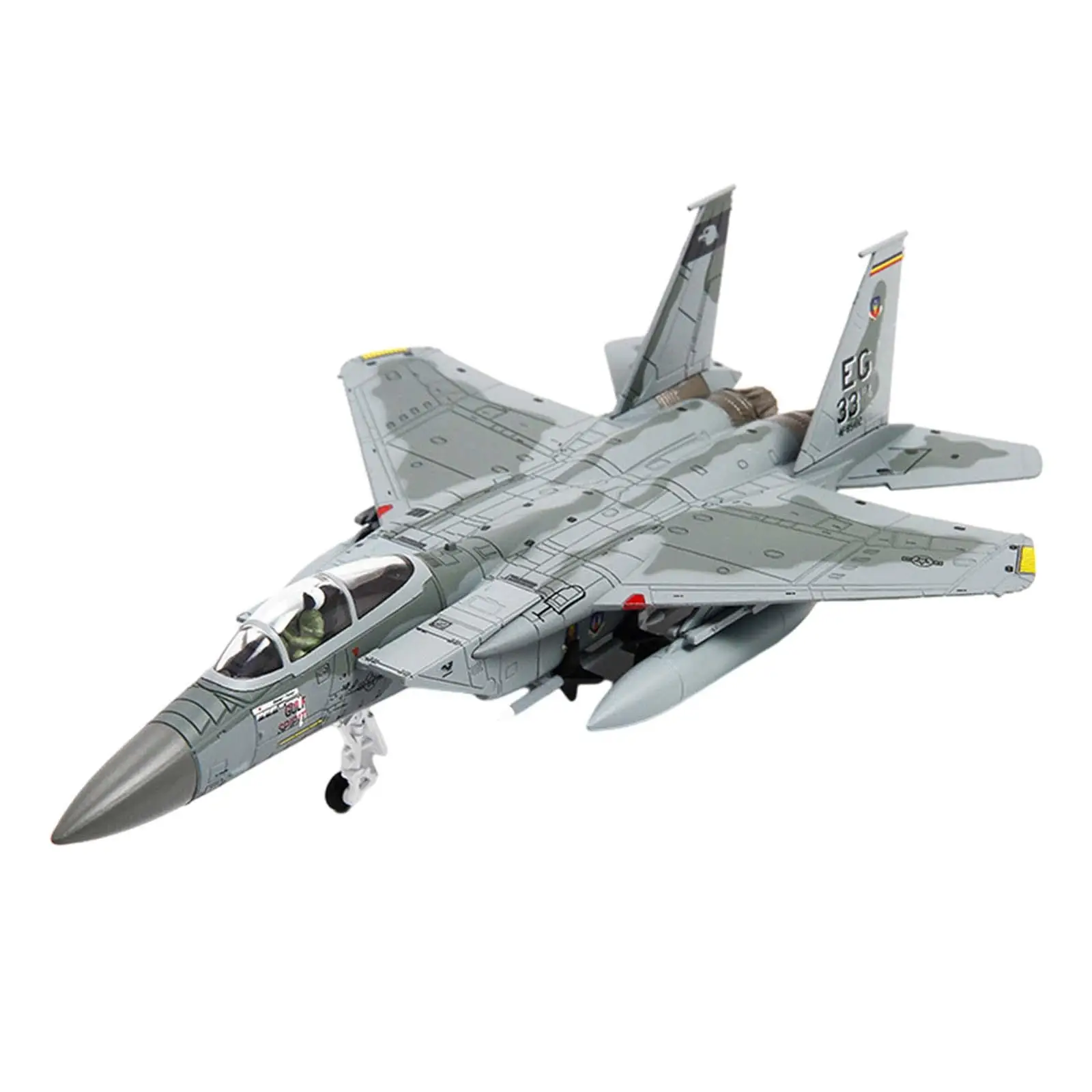 1/100 Simulation Diecast F-15 Fighter Plane Collection Aircraft Plane Model for Desktop Cabinet Bedroom Living Room Decoration