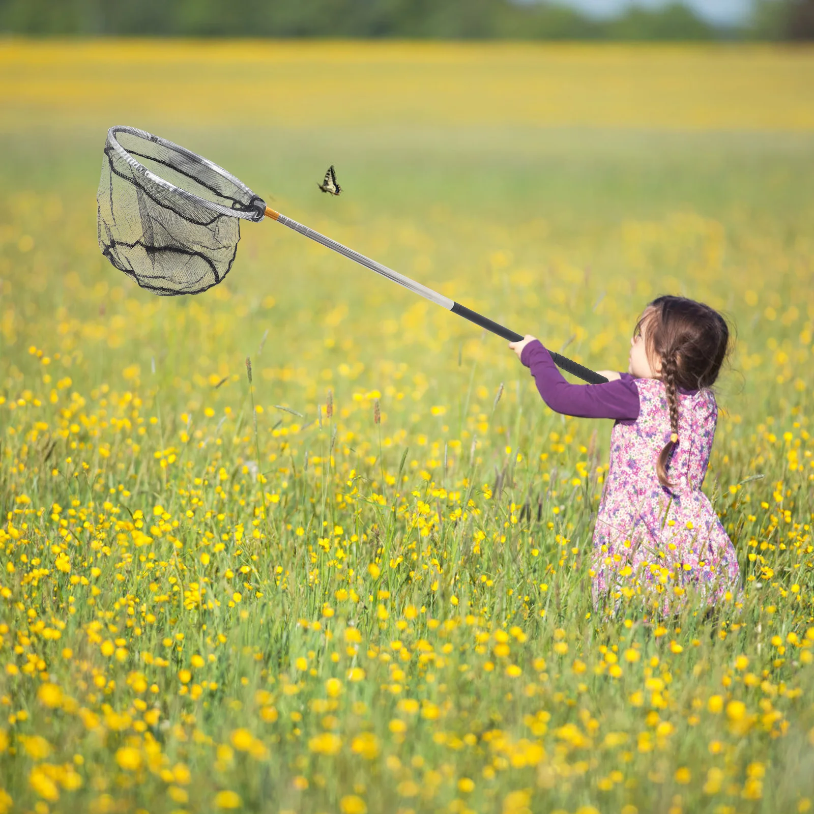 Retractable Fishing Net Butterflies Catching Bug Net Outdoor Fold Telescoping Bug Stainless Steel Catcher Picnic Camping Supply 4