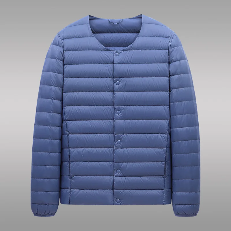Ultraleichte Daunenjacke für Herren, 2024, Herbst und Winter, neue einfache Rundhals-Männer, tragbare leichte Jacke, warmes Futter – Detail 5