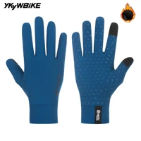 YKYW Touch Screen Full Finger Cycling Gloves Anti-slip Bicycle Gloves Winter Warmth Shock-Absorbing Road Bike Sport Gloves 1