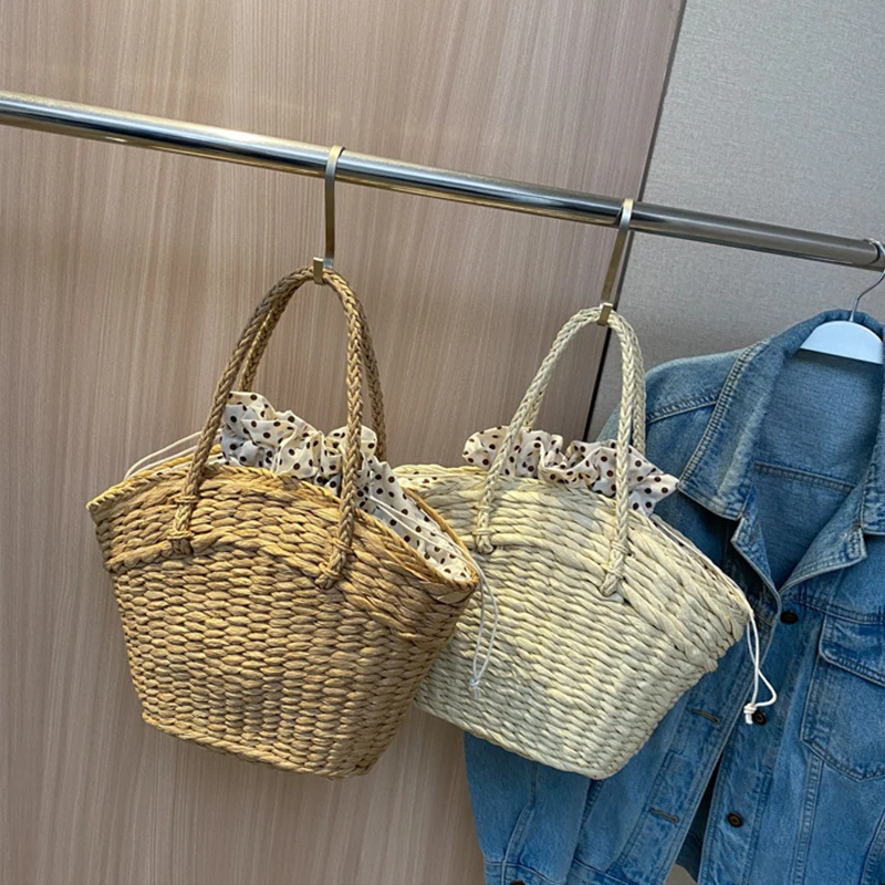 Straw Beach Bag Weave Shoulder Bag Summer Tote Handbags Woven Top Handle For Women Girls Holiday Travel