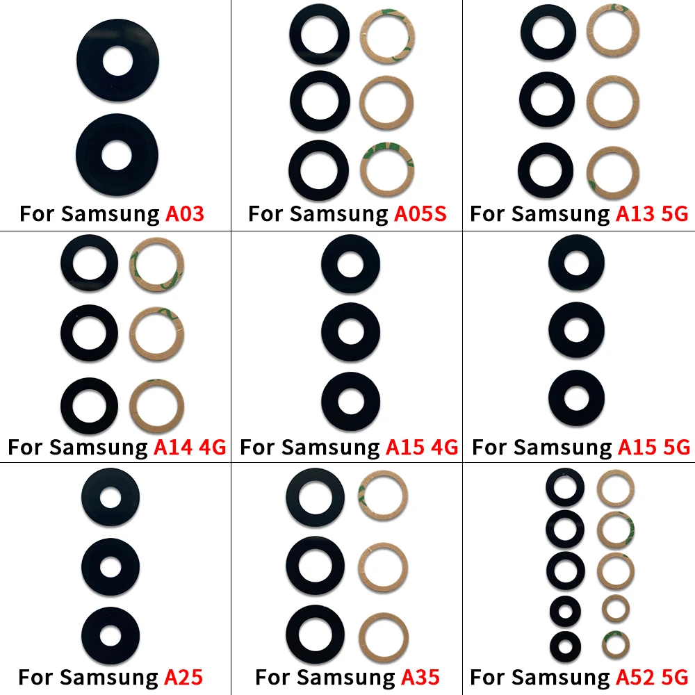 접착제 포함 후면 카메라 유리 렌즈, 삼성 A03, A05, A05S, A13, A14, 4G, A15, A25, A35, A52, A55, 5G 카메라 유리, 신제품