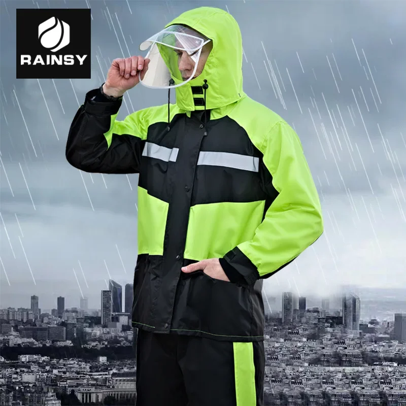 Raincoat Rain Pants Suit Men and Women Adult Motorcycle Riding Protective Clothing