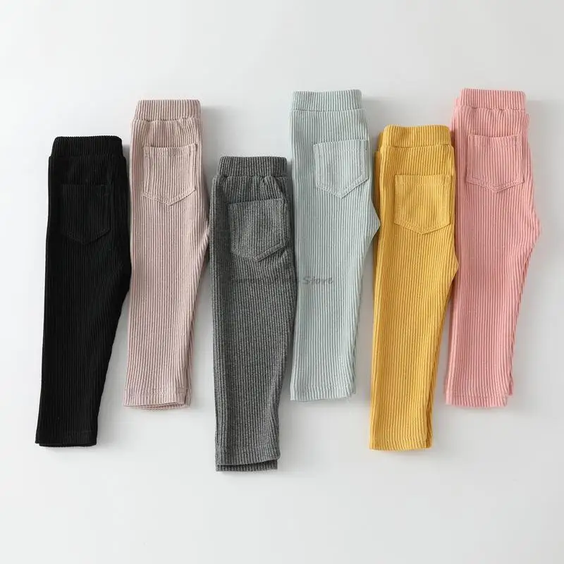 Girls Leggings Toddler Baby Boys Pants Spring Autumn Fashion Children Long Trousers for Girls Solid Casual High Waist Kids Pants