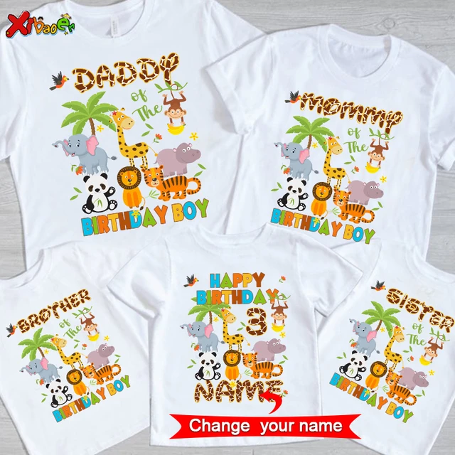 Camiseta de cumpleaños personalizada para niños y niñas, ropa salvaje de  fiesta con temática salvaje, Animal con nombre, 1-12 años - AliExpress