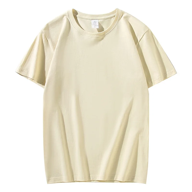 

Unisex Crew Neck T Shirt for Men and Women Short Sleeve Blank Tee Off White Cotton Heavy Weight T-Shirt Free Shipping Clothing