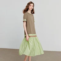 TOYOUTH femmes robe 2025 été nouveau contraste couleur à manches courtes vacances tenue décontractée 8529095 2