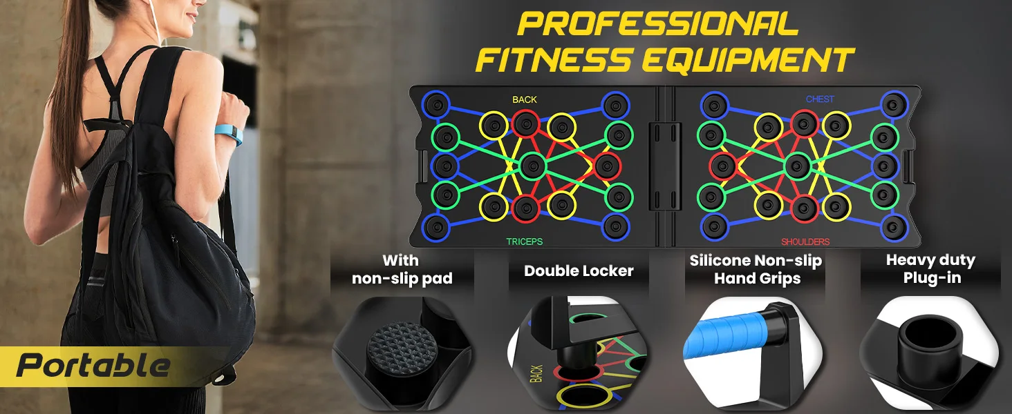 Portable Multifunctional Push-up Board - Fitness and Muscle Training Device Home Workout Set Foldable Push Up Bar Resistance