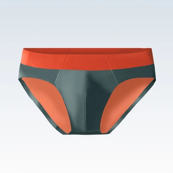 Biancheria intima da uomo senza cuciture in seta di ghiaccio, slip traspiranti, estate, ragazzi sottili, sport, pantaloncini corti sexy a vita bassa 1