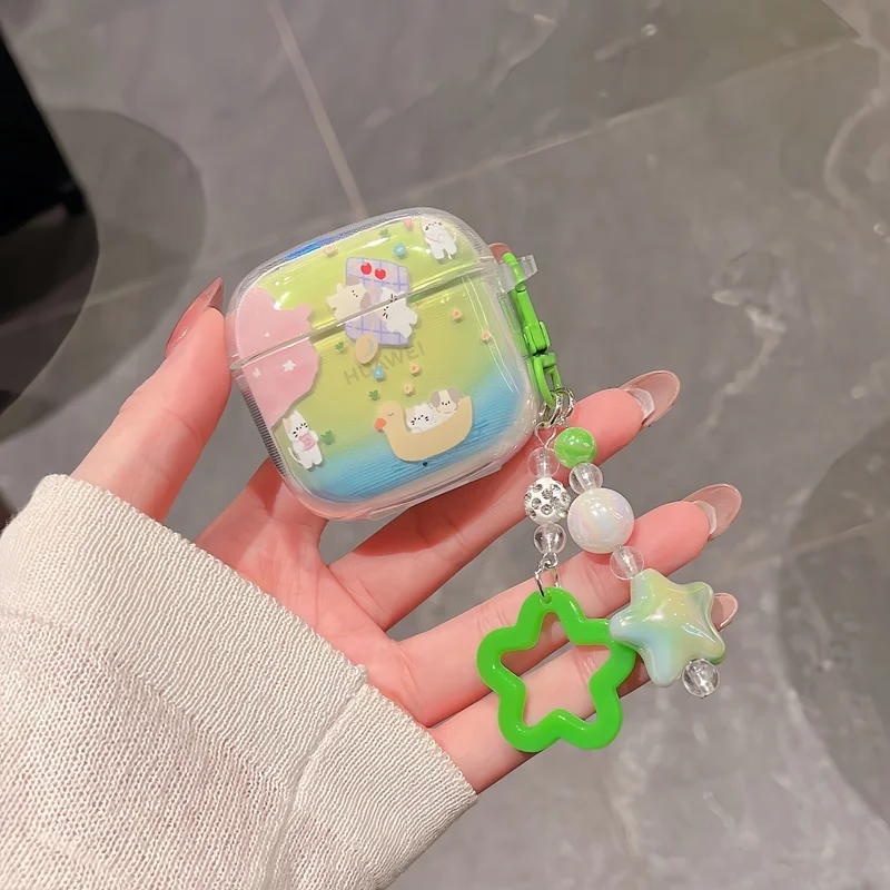 Cartoon Star Cherry Shockproof Protective Earphone Case with Hook