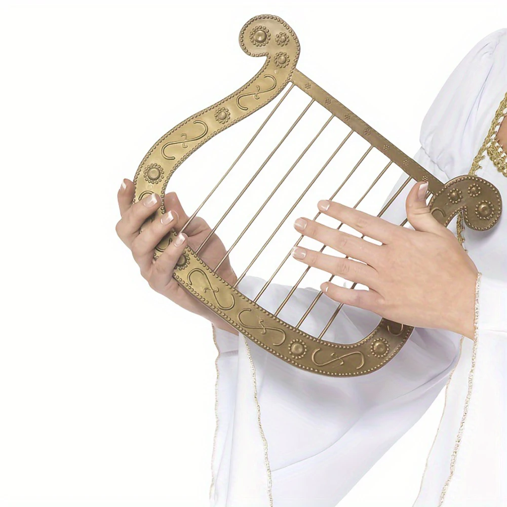 Model Harp Plastic Harp Halloween Costume ForCostume Halloween Angel Theme Party Dress Up Simulated Model MusicalInstrument