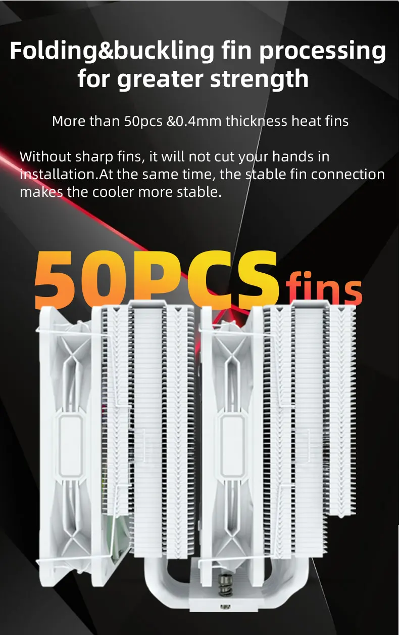 CPU Cooler 153mm height 7 HeatPipe TDP 280W Dual Towers Double Fan For Intel 185