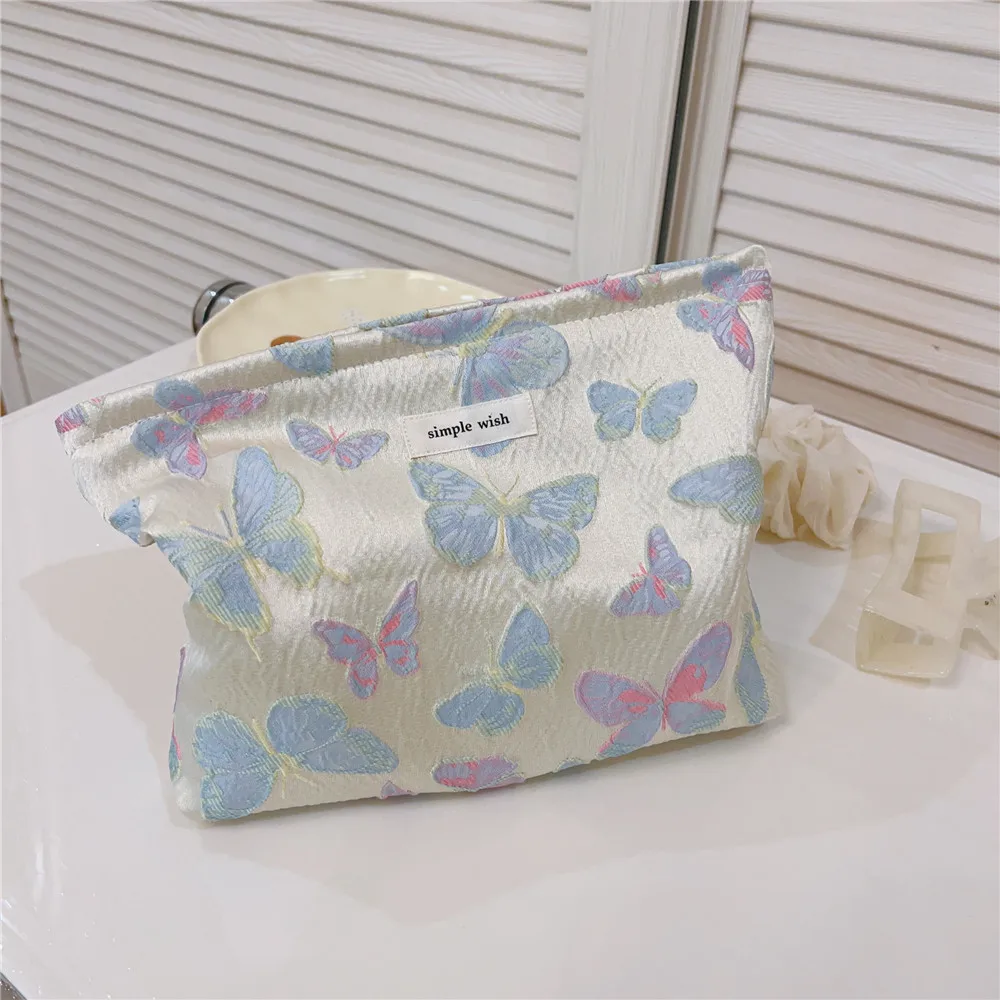 

Fresh Girly Makeup Bag Women Zipper Cosmetic Organizer Pouch Large Make Up Purse Portable Handbag Toiletry Pencil Case For Girls
