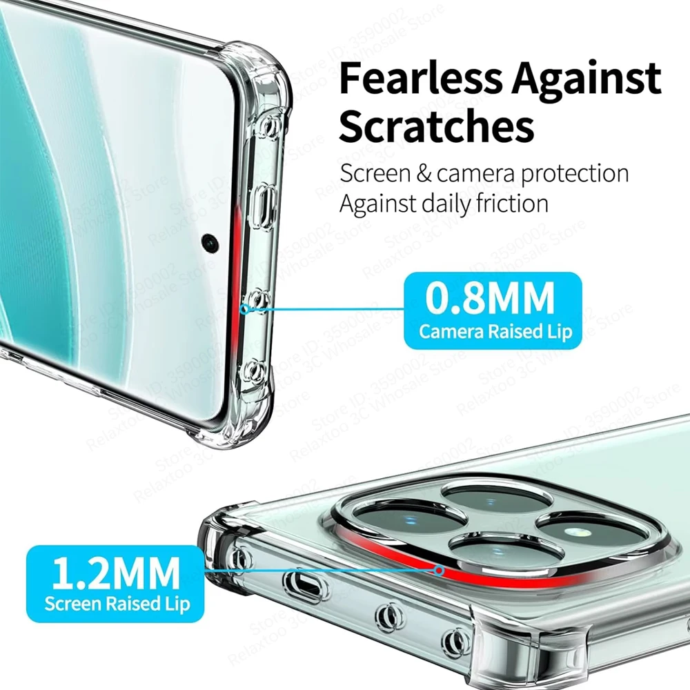 Clear Anti-Shock Soft TPU Silicone Case - Slim Protective Shell Cover