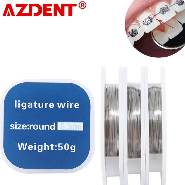 Dental Orthodontic Ligature Wire Stainless Steel Round 0.2/0.25/0.3mm 50g/roll for Orthodontic Teeth Surgical Instruments