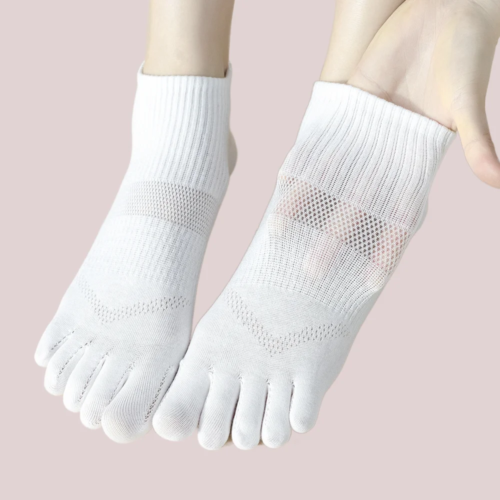 5/10 Pairs Women Five Fingers Socks Sports Anti-slip Low Cut Ankle Socks Women Fashion High Quality Cotton Mesh Summer Toe Socks
