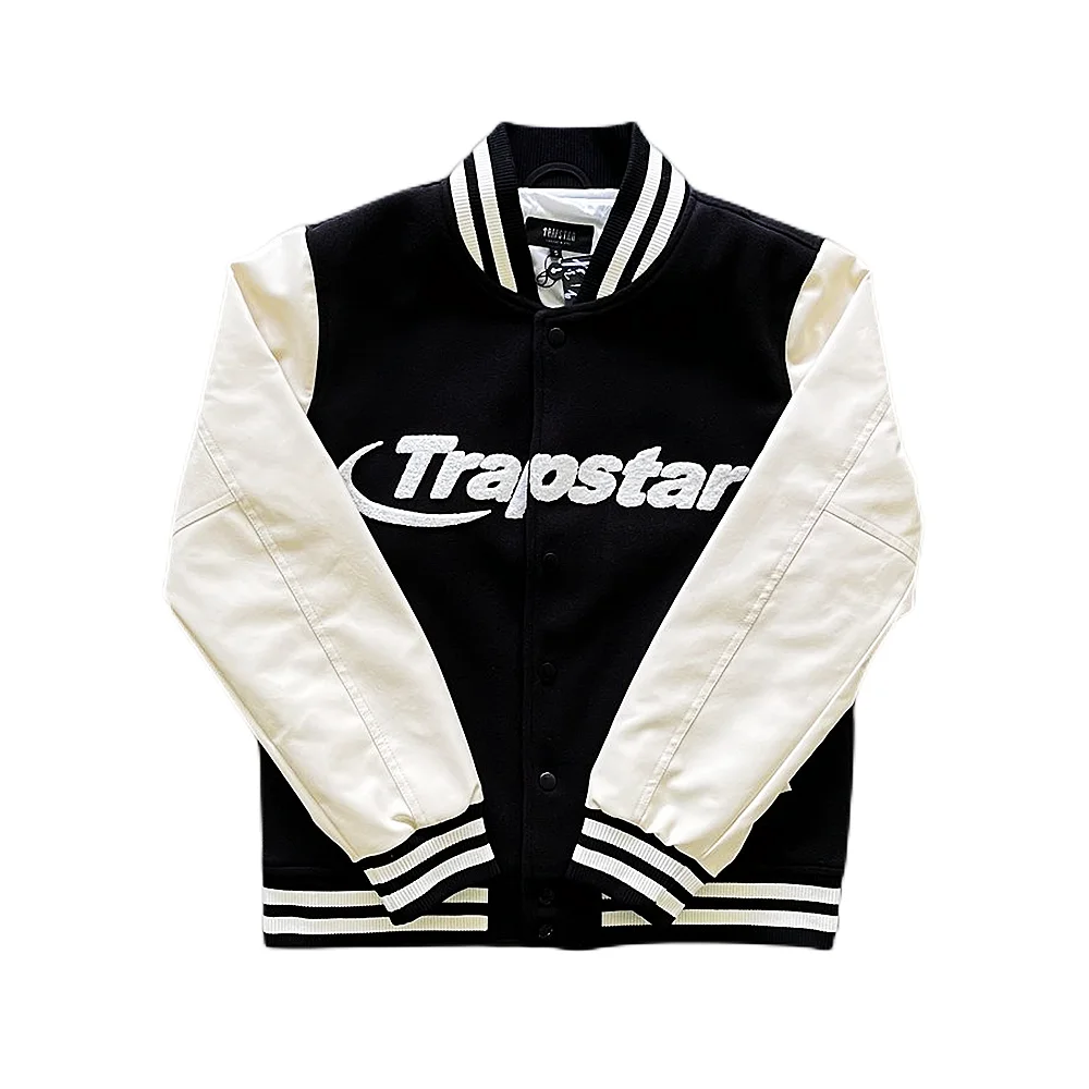 Designer Men Baseball Uniform Trapstar Varsity Jacket Faux Leather 11