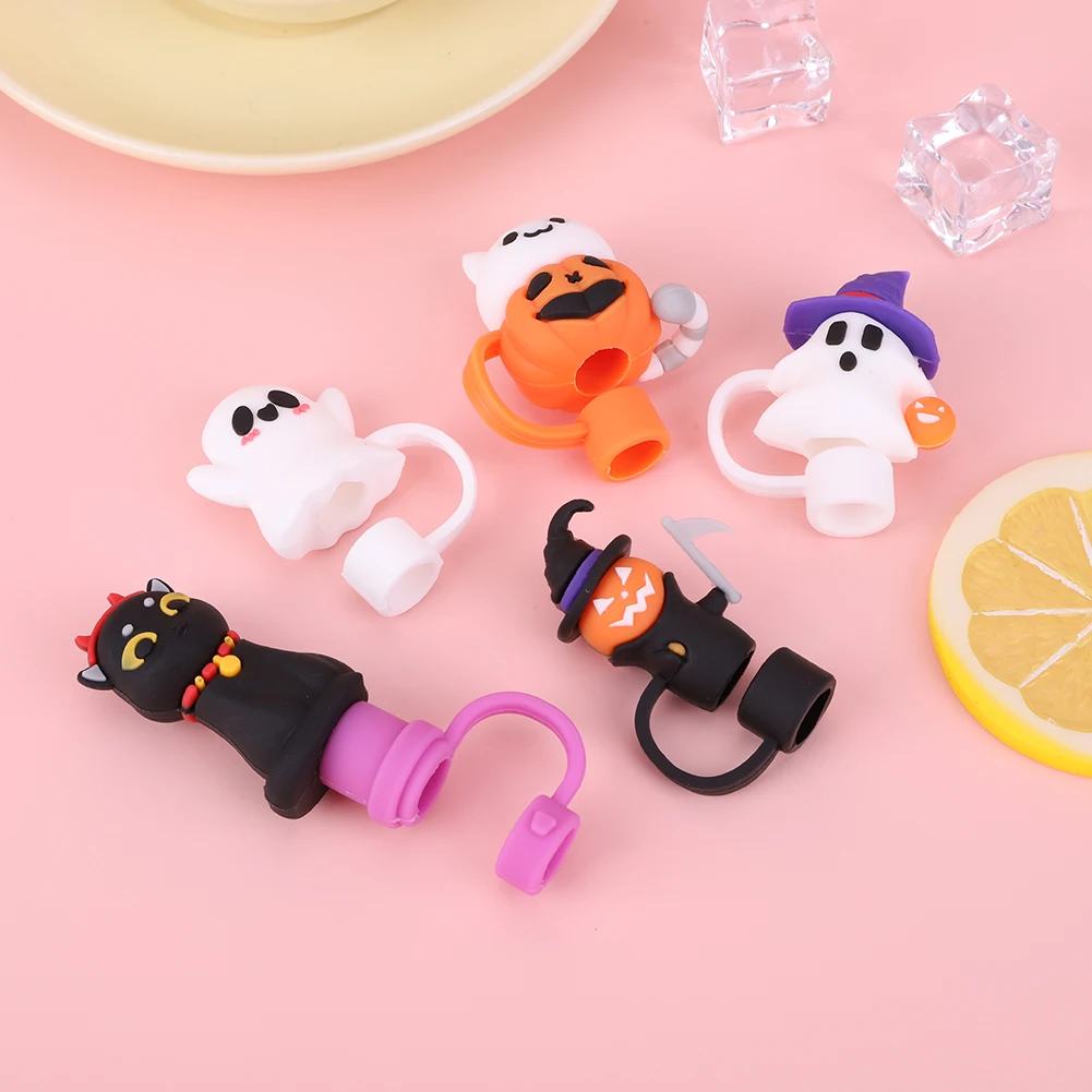 Silicone Halloween Straw Tips Protectors Reusable Funny Tumbler Straw Plugs Dust-Proof for Stanley 30/40oz Tumbler Accessories