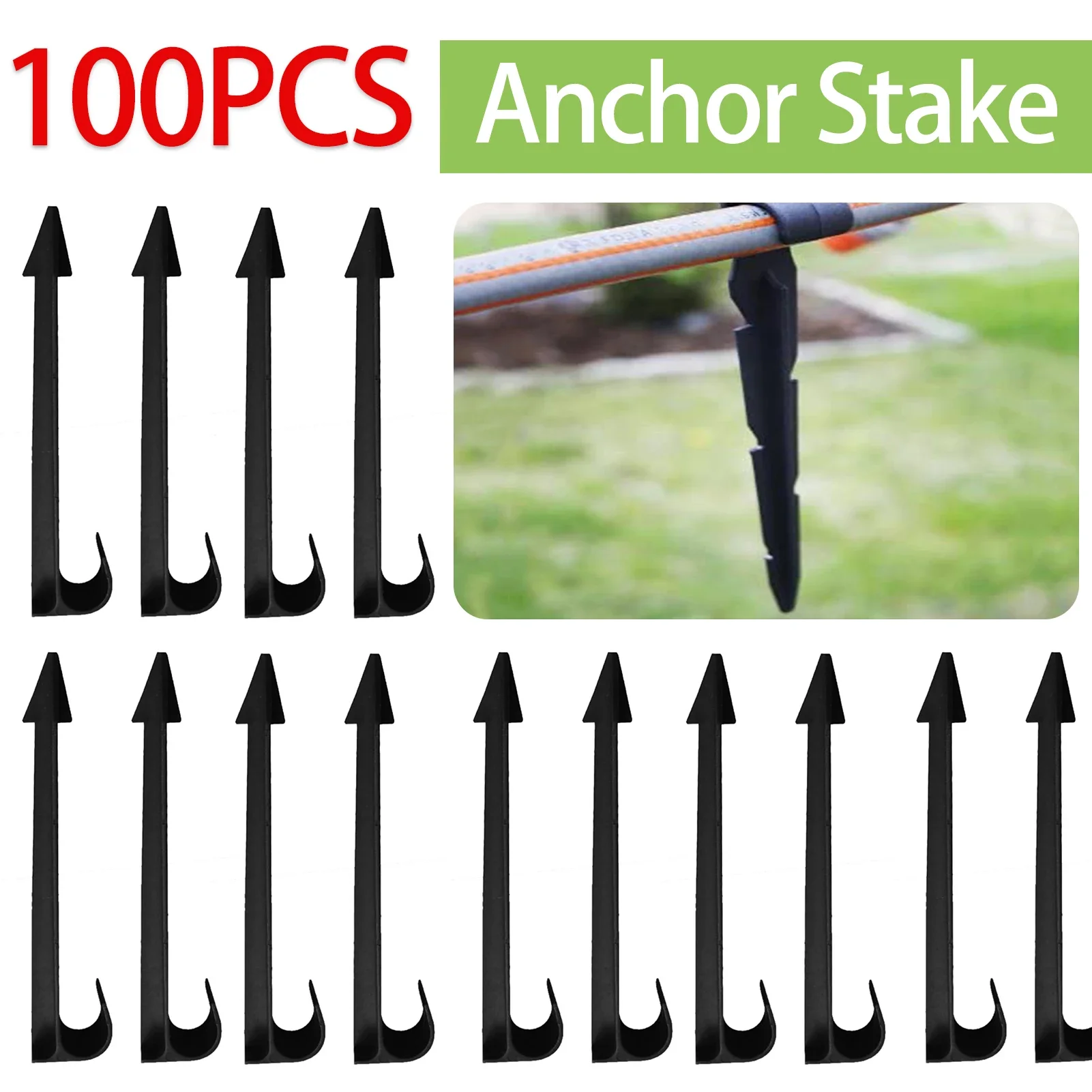 Garden Staples 100pcs J Hose Holder Micro Irrigation Garden Irrigation Hose Anchors 16mm Fixed Stakes Tubing Holder Pipe Stems Drip