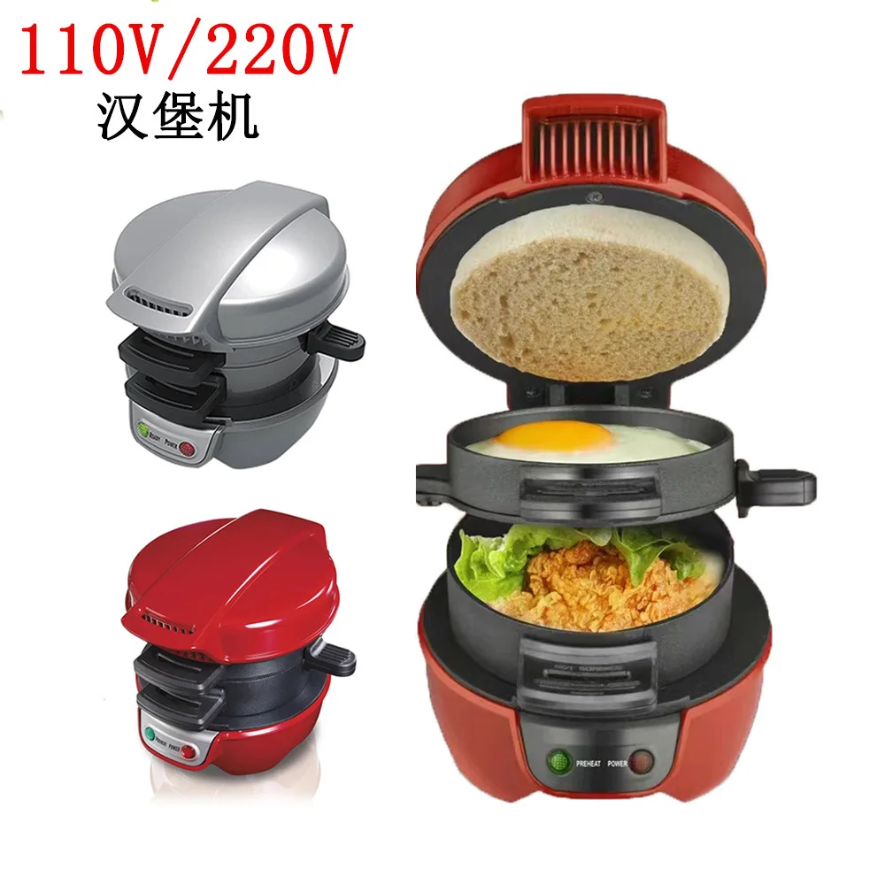 Meat Tools Small Electric Hamburger Grill Dual Breakfast Sandwich Maker Electric Grill Toaster Burger Maker