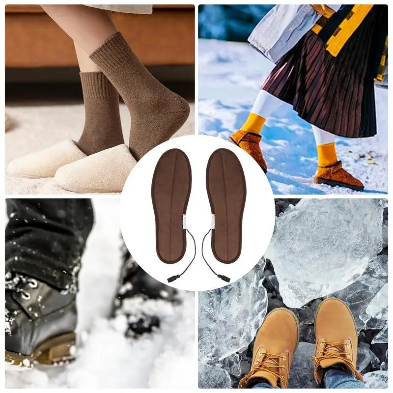 Heated Insoles USB Heating Shoes Insoles USB Electric Heating Thermal For Skiing Hunting Outdoor Fishing Hiking