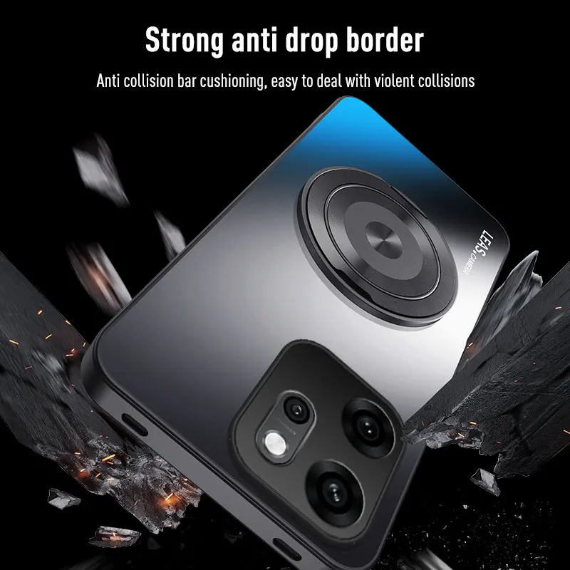 Magnetic Ring Stand Back Phone Case with Magsafe and Lens Protection