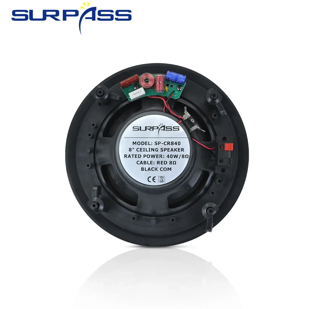 8inch 40W Ceiling Speaker Recessed Coaxial Music Loudspeaker Home Sound System Suitable for Bathroom Theater Karaoke Hotel Gym