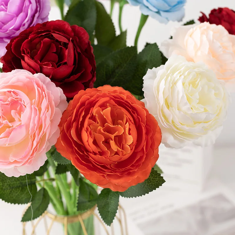 48 cm Real Touch Pfingstrose Künstliche Blumen Zweige Rose Dekor Für Zuhause Vase Hochzeit Weihnachten Valentinstag Geschenk Gefälschte Blume – Detail 6