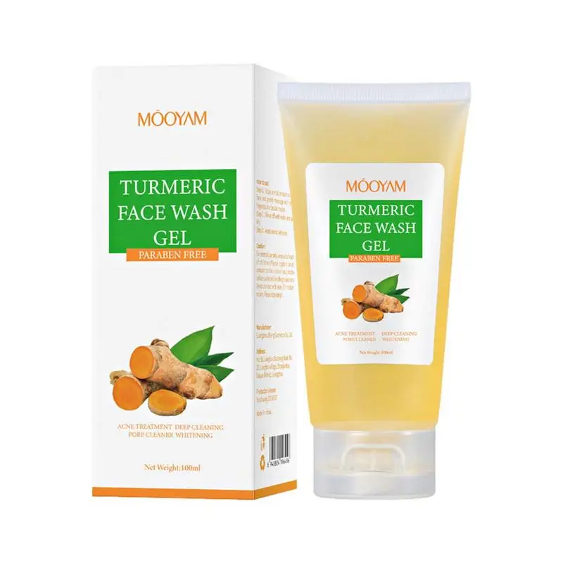 

100ml Turmeric Face Wash Soothing Calming Facial Cleanser Oil Cleansing Gentle Face Wash Daily Moisturizing Facial Cleanser