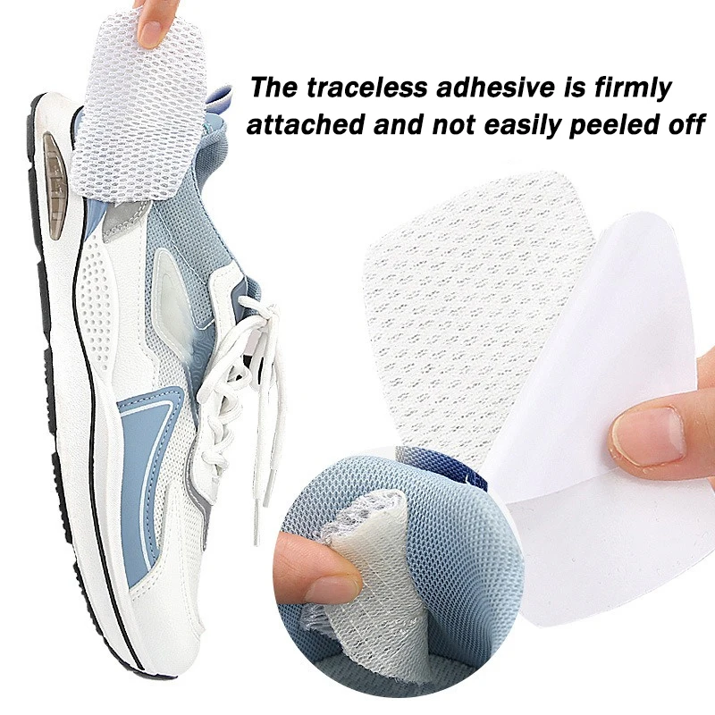 2/4/10Pcs Adhesive Mesh Sports Heel Cups Shoe Pads Patch For Sneakers Heel Protector Foot Care Mesh Repair Patches For Man Woman