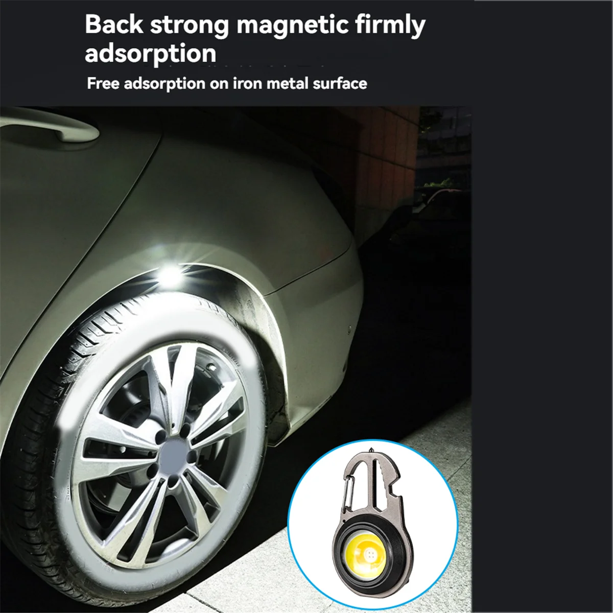 N18R 휴대용 LED 키 체인 미니 손전등 충전식 작업 조명 야외 캠핑 라이트 포켓 렌치 스크루 드라이버