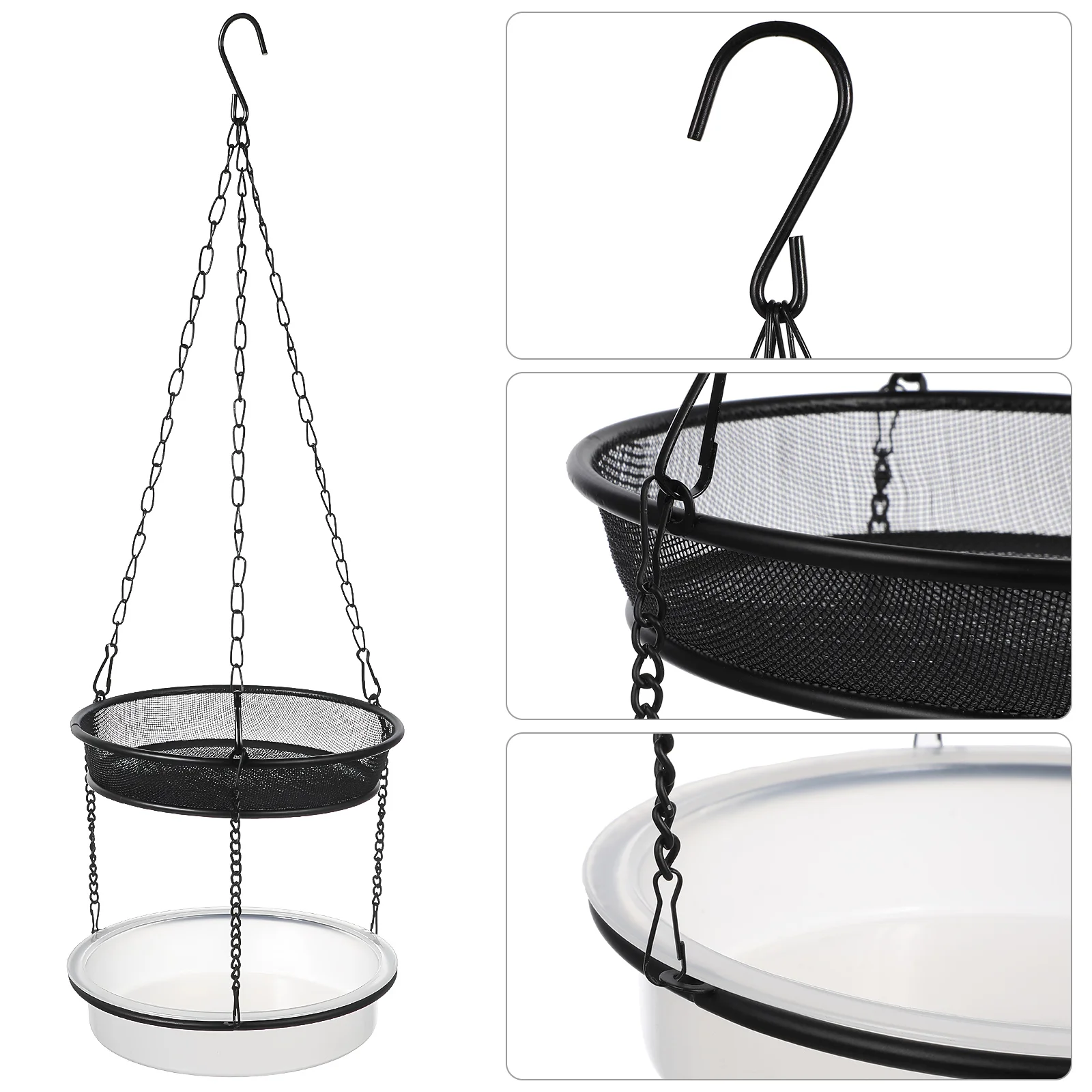 Double Tray Bird Feeder Wrought Iron Bird Feeder Hanging Outdoor Crow Pigeon Feeders Platform Balcony Garden Pet Products