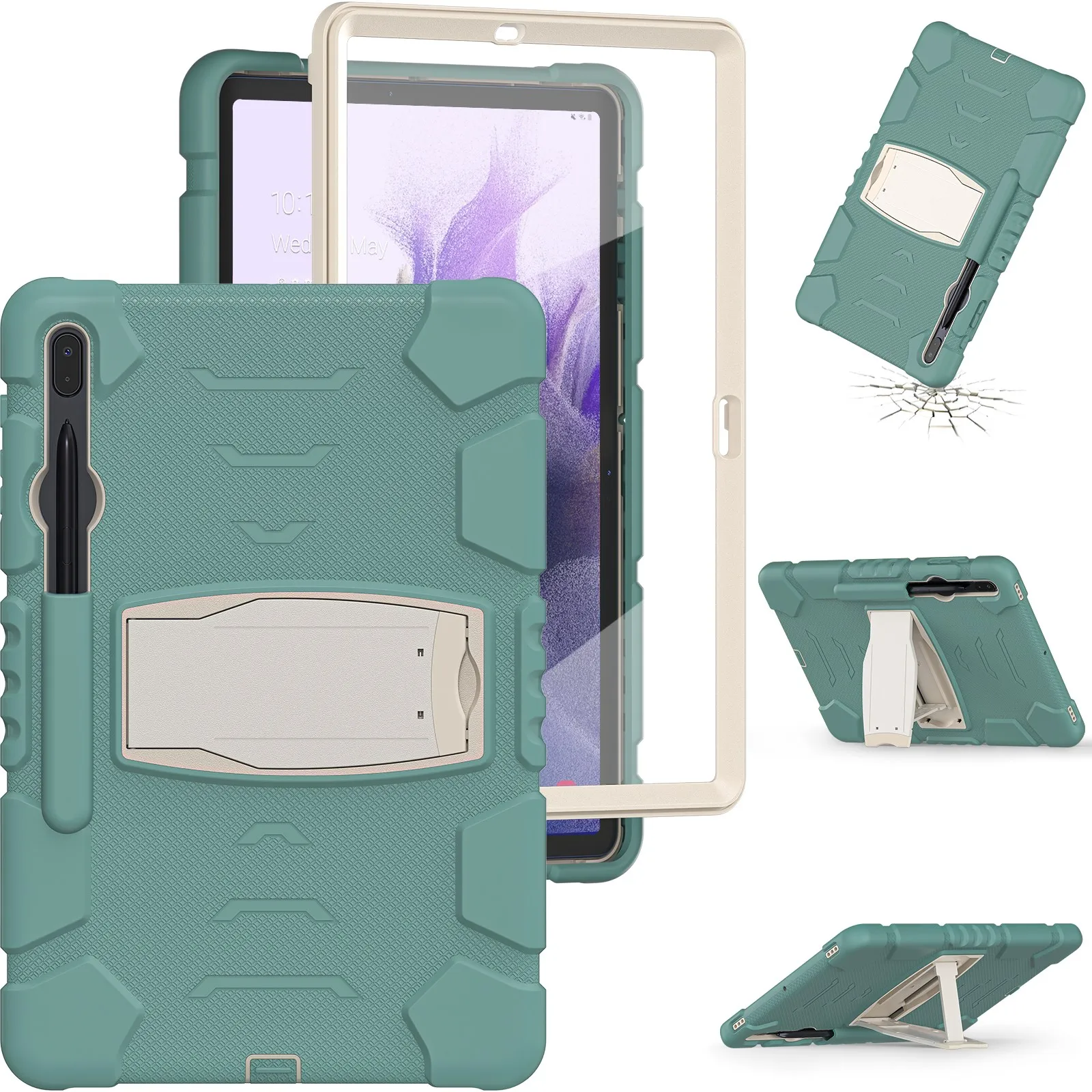 

Compatible with Tab + S7FE Plus 12.4-inch cabinet SM-X800X806T730T733T736T738, full body sturdy shock-absorbent protective shell