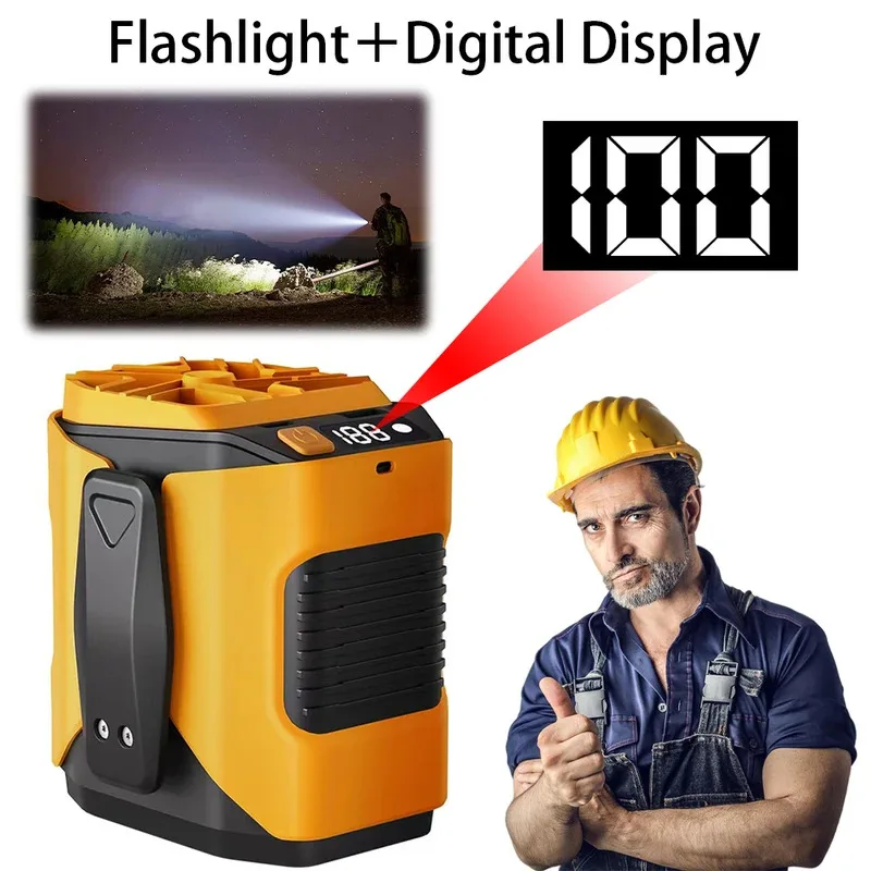 2026 NEW Large Battery Portable Waist Fan LED Lighting USB Hanging Neck Fan Rechargeable Personal Wearable Cooling Belt Clip Fan