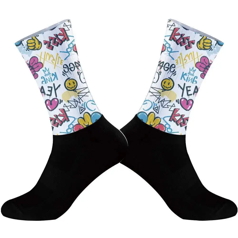 Cycling Sports Aero Socks Silicone Non-slip Pro Bicycle Socks Summer Cool