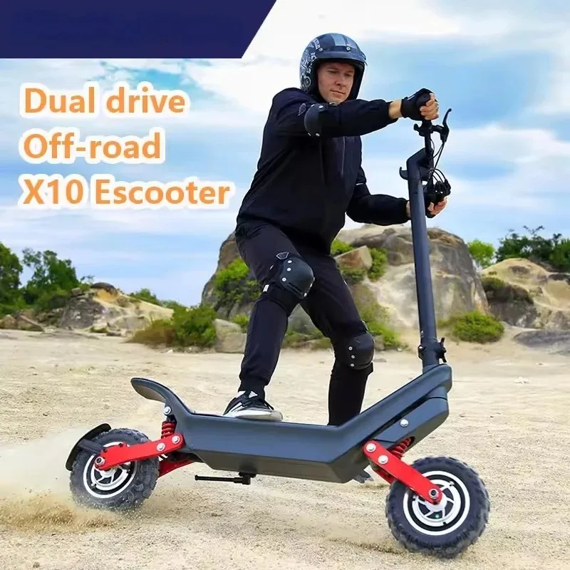 New Off-Road BIG two wheel X10 fast Electric Scooter With Suspension Dual Motors 1600W 11 Inch Battery-Removable Escooter